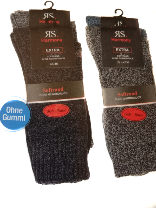 Socken ohne Gummibund EXTRA SOFT mit Komfortbund für Damen und Herren 2 er Pack