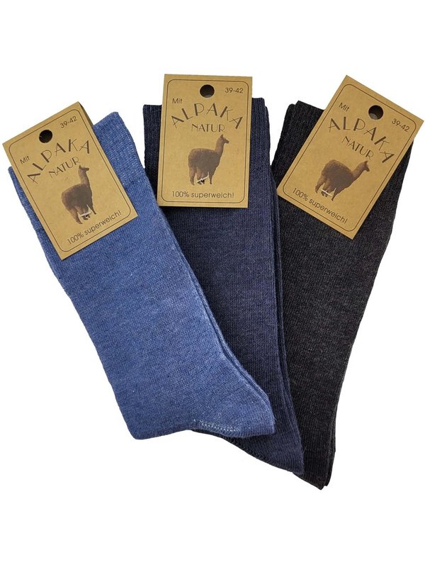 Feine Socken mit Alpaka 3er Packung
