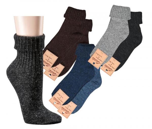 Warmer Damen Umschlag Socke mit Seide und Wolle