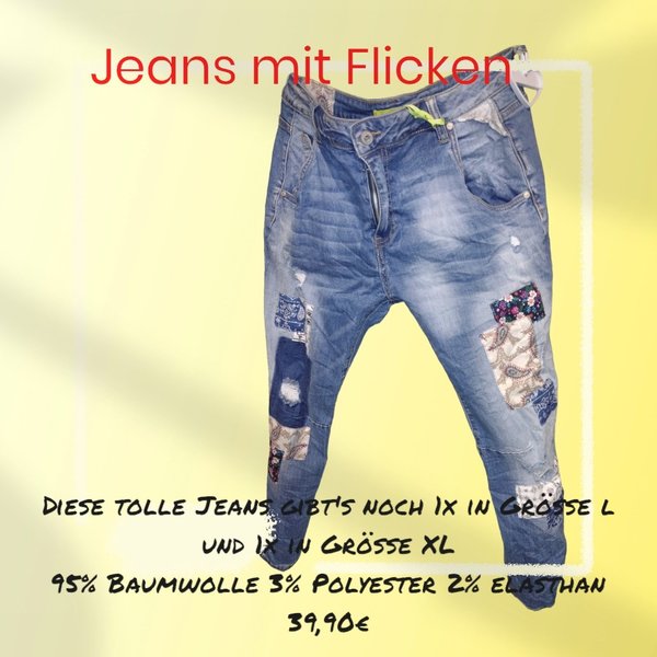Jeans Hose im Baggy Style mit Flicken