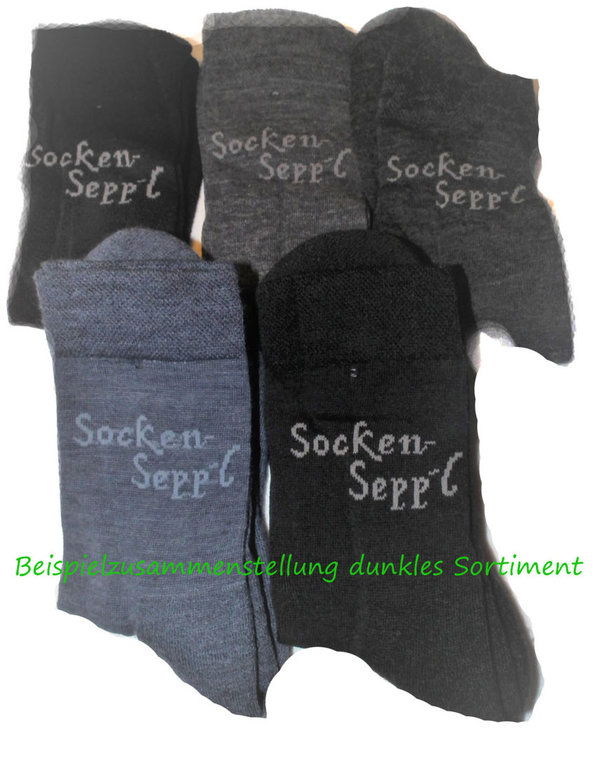 Seppl Socken Hausmarke viele verschiedene Farben Wolle Frotteesohle 5 er Pack